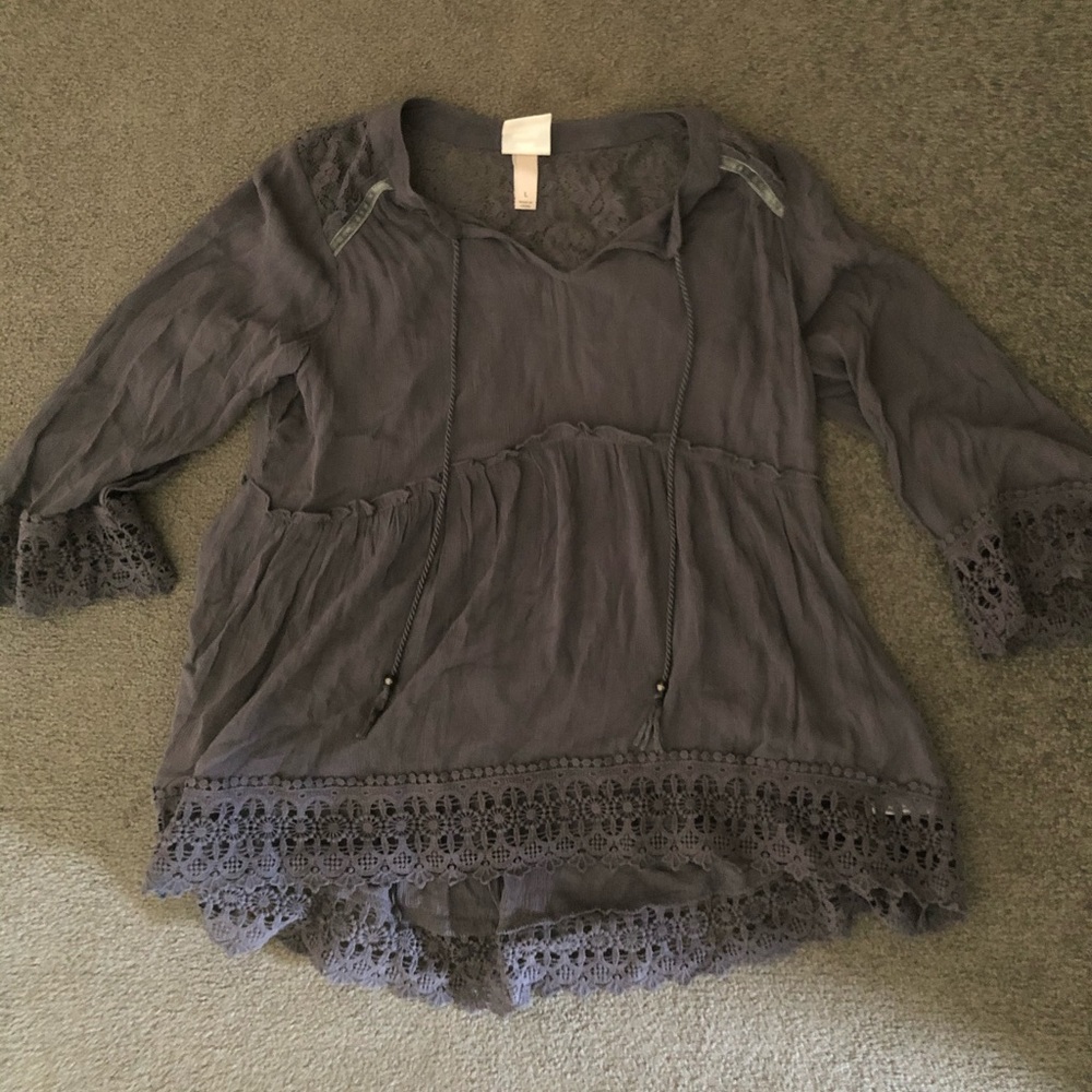 Grey Knox Rose detailed shirt